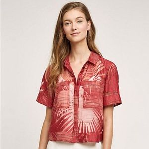 Anthropologie Maeve Sun Palm Wine  Top sz 12